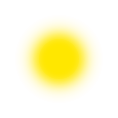 Güneş ışığına benzeyen dairesel sarı ışık, ikonlar, hava grafikleri, dijital efektler veya yaz temaları için ideal