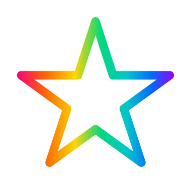 gökkuşağı gradyan yıldız ana hatları 3d illüstrasyon