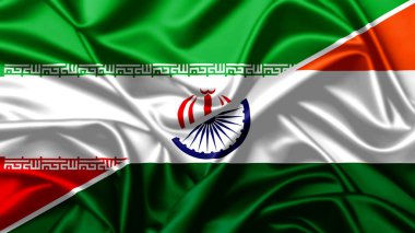 Hindistan ve İran 'ın bayraklarını sallayan gerçekçi 3D çizimler