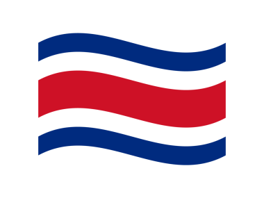 Kosta Rika 'nın ulusal bayrağında mavi beyaz ve kırmızı yatay çizgiler yer alıyor. Uluslararası spor etkinlikleri kutlamaları ve ulusal bayram grafikleri için gerçekçi el sallama etkisi.