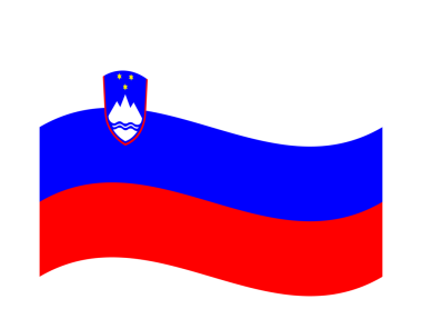 Slovenya 'nın dalgalı bayrağı, armalı beyaz mavi çizgiler, ulusal sembol, Orta Avrupa ülkesi, vatanseverlik, hükümet