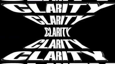 Sözcük Açıklığı, Trippy 3B Typography Motion Grafik Metin Animasyonu Siyah Arkaplan, İş ve Açıklık Teması Üzerine Kusursuz Döngü