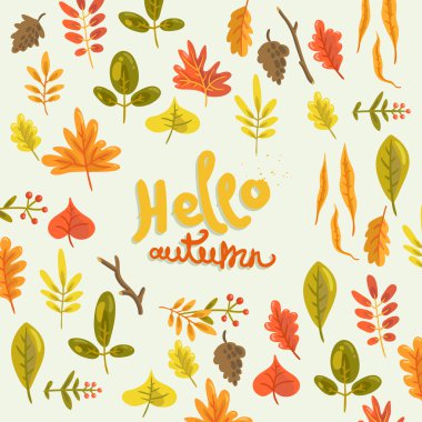 Merhaba sonbahar. vektör arka plan