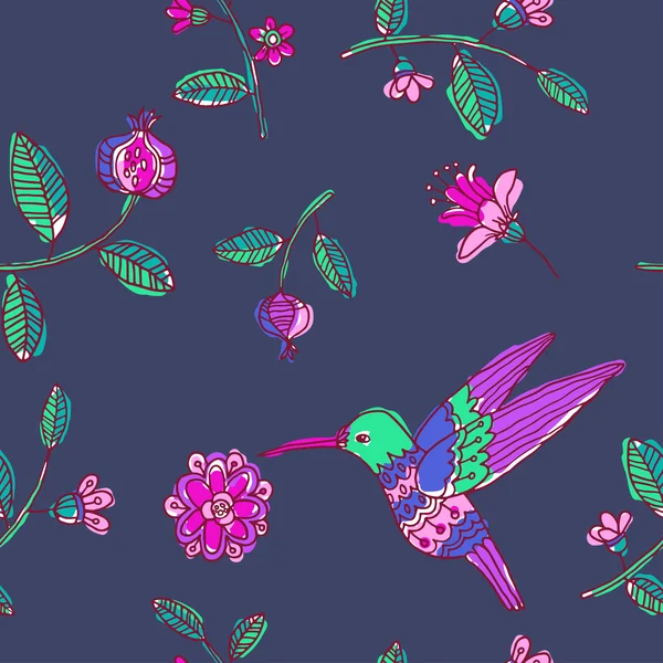 Fairy garden. vector seamless pattern — Stock Vector