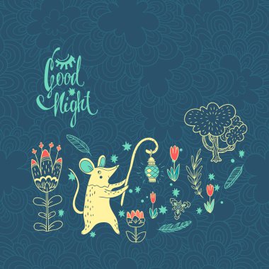 Good night. vector hand drawn illustration clipart