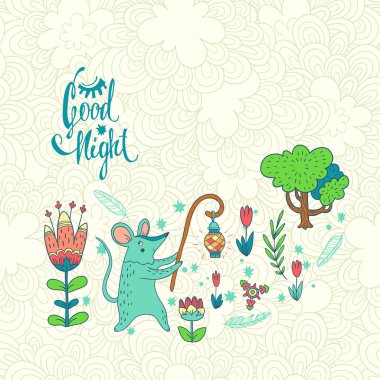 İyi geceler. vektör el çizilen illüstrasyon