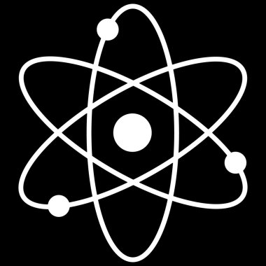 Atom anahat Logo (siyah üzerine beyaz)