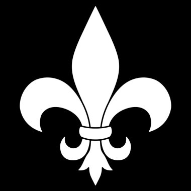 Zambak çiçeği (siyah üzerine beyaz)