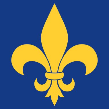 Fleur-De-Lis (mavi üzerine sarı)