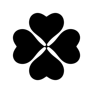 Dört yapraklı yonca (siyah beyaz) 