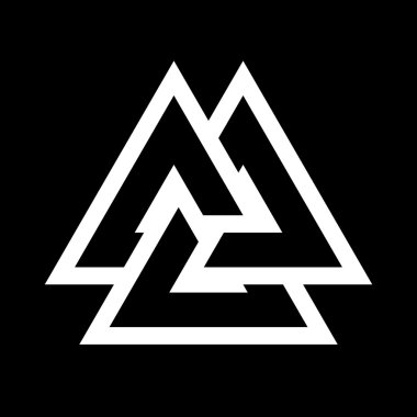Valknut sembol 1 (siyah siyah)