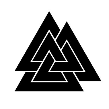 Valknut sembol 2 (siyah beyaz)