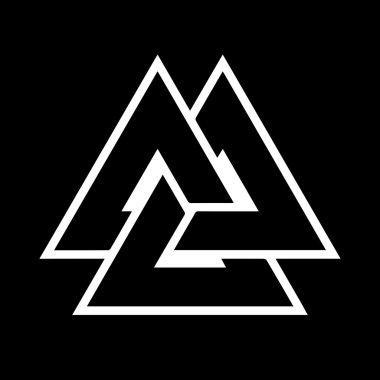 Valknut sembolü 3 (siyah siyah)