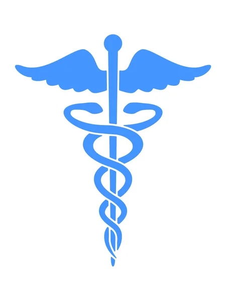 Caduceus Symbol (blå på vit) — Stockfoto