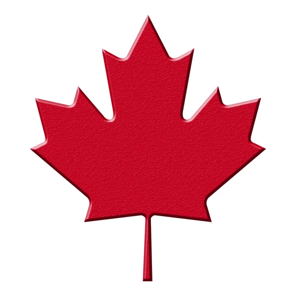 Maple Leaf (red on white) — Stock Photo, Image