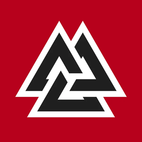 Valknut Symbol 1 (röd på grå) — Stockfoto