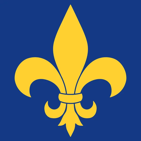 Fleur-De-Lis (amarillo sobre azul ) Imágenes de stock libres de derechos