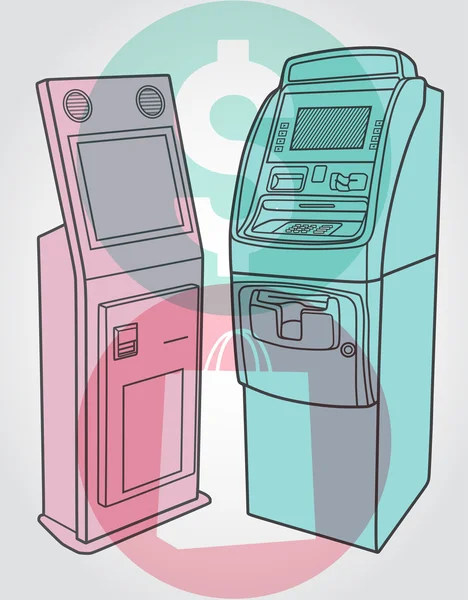 Terminale di pagamento, bancomat — Vettoriale Stock