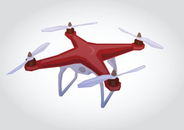 Dron, quadrocopter illüstrasyon