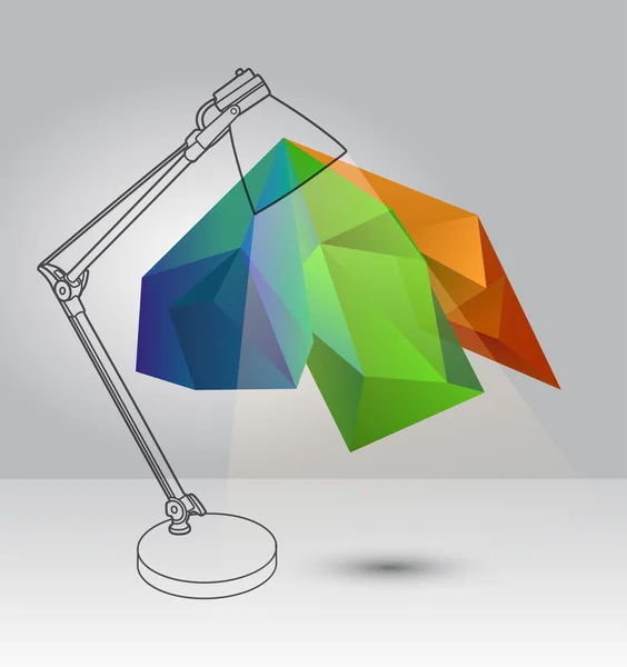 Illustration de la lampe avec des éléments 3D — Image vectorielle