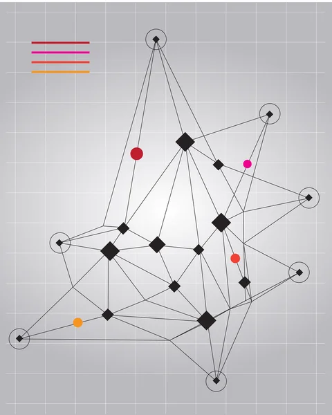 Lignes vectorielles associées à une carte ou un plan ferroviaire ou de métro . — Image vectorielle