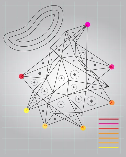 Líneas vectoriales asociadas con mapa o plano de objeto . — Vector de stock