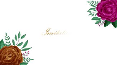 Davetiye veya duyuru videosu için suluboya çerçeve canlandırma arkaplanı