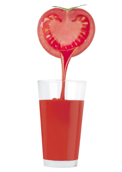 Свежий томатный сок изолирован на белом — стоковое фото