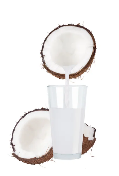 Coconut milk is on white backgroun — Stock Photo, Image