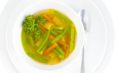 Sebze çorbası, yeşil fasulye