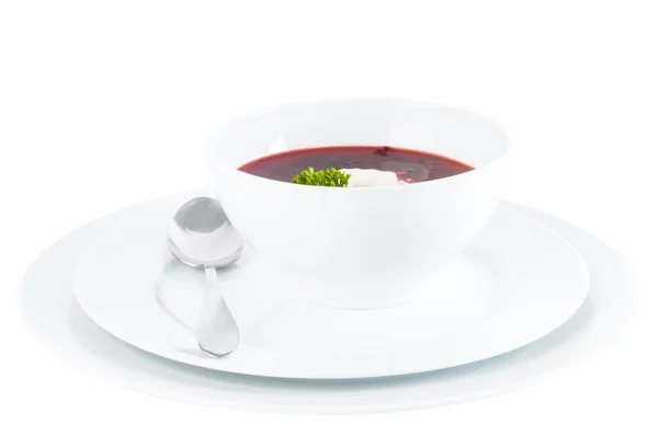 Ukrajinské červená polévka — Stock fotografie