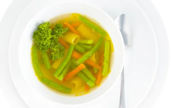 Vegetables soup , green bean — Stock Photo, Image