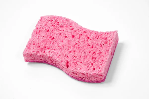 Pink sponge on a white background — Stock Photo, Image