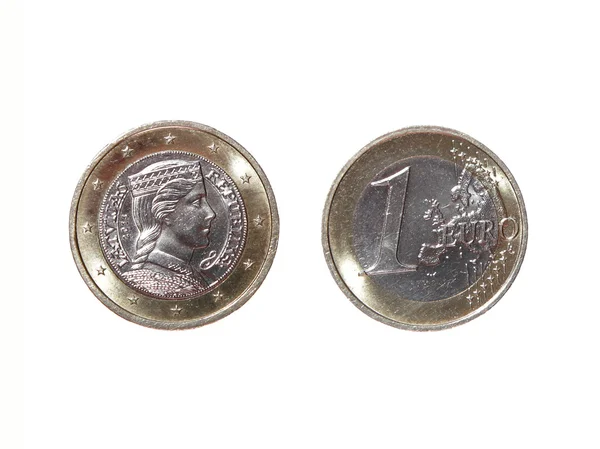 Ένα νόμισμα 1 ευρώ χρήματα εμπροσθότυπο αντίστροφη Νέας Δημοκρατίας Λετονίας — Φωτογραφία Αρχείου