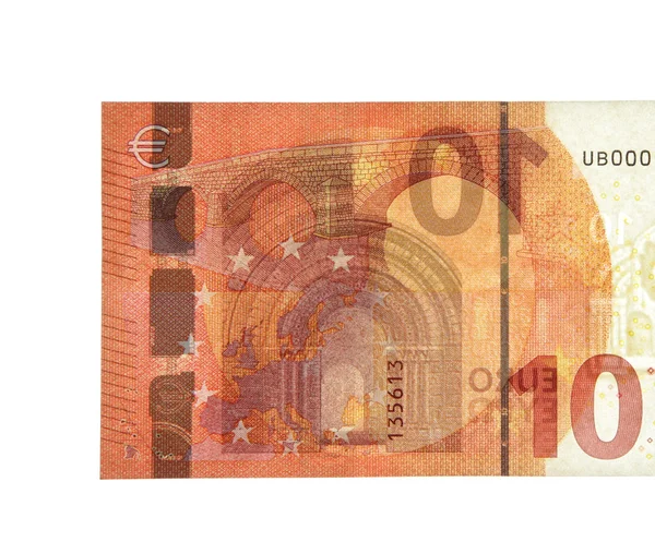 New ten 10 euro banknote greenback paper money — Stock Photo, Image