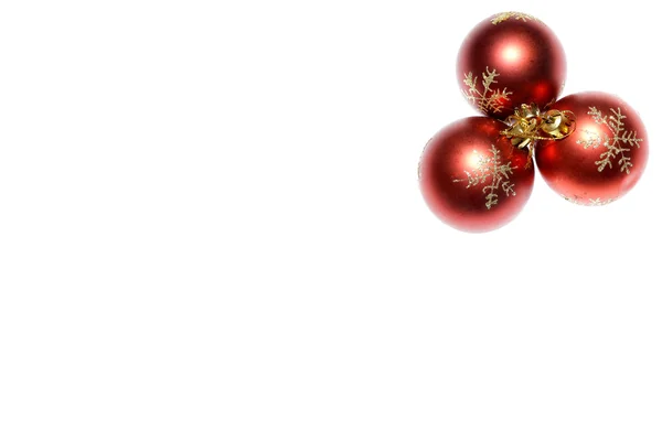 Navidad decoración bolas rojas con copos de nieve Navidad —  Fotos de Stock