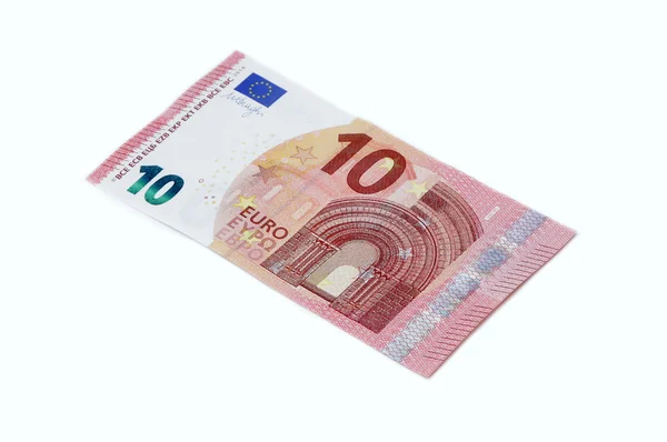 Novas notas de dez a 10 euros em papel moeda verde — Fotografia de Stock