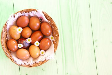 Yeşil çimlerde renkli Paskalya yumurtaları