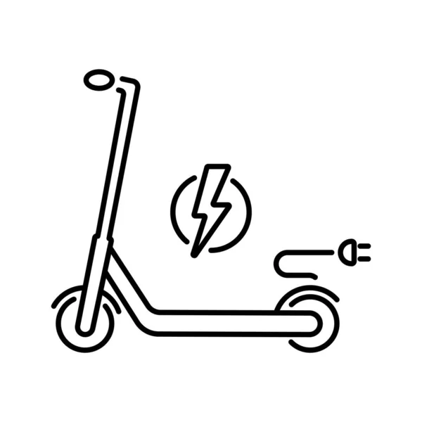 一个简单的电动滑板车图标与可编辑的中风 — 图库矢量图片