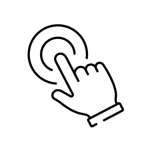 Une icône linéaire simple pour toucher l'écran du gadget avec votre doigt — Image vectorielle