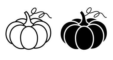 Soyut, zarif balkabağı elementi ya da simge tasarımı. Kabak ikonu tasarım seti. kabak çizimi tasarımı.