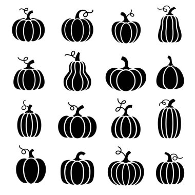 Soyut, zarif balkabağı elementi ya da simge tasarımı. Kabak ikonu tasarım seti. kabak çizimi tasarımı.