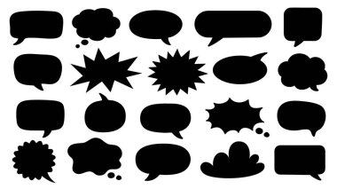 Farklı konuşma kabarcığı tasarımı seti. Kabarcık sohbet tasarımı koleksiyonu.