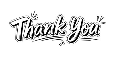 Siyah teşekkür mesajı tasarımı. Özet teşekkür metni illüstrasyonu.