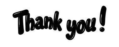 Siyah teşekkür mesajı tasarımı. Özet teşekkür metni illüstrasyonu.