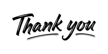 Siyah desenli teşekkür mesajı tasarımı. Özet teşekkür metni illüstrasyonu.