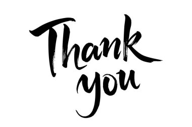 Siyah desenli teşekkür mesajı tasarımı. Özet teşekkür metni illüstrasyonu.