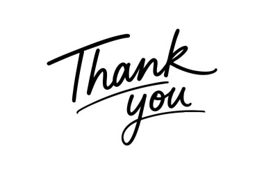 Yazı dizaynı için teşekkürler. Özet teşekkür metni illüstrasyonu.