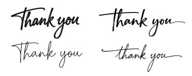 Farklı bir teşekkür mesajı tasarımı seti. Teşekkür mesajı seti..