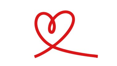 Farklı pozlarda kırmızı kalpler. Farklı stilde kalp illüstrasyonu koleksiyonu.